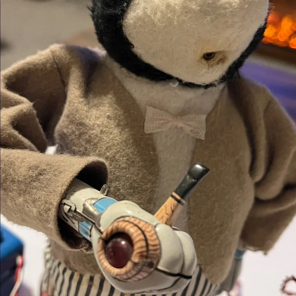Vintage Marusan SAN SMOKING PAPA BEAR Battery operated Tin Toy *As Is - Picture 10 of 11